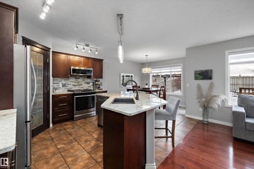 205 Macewan Road, Edmonton, AB - Indoor Photo Showing Kitchen With Upgraded Kitchen