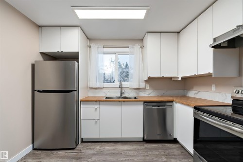 1782 Lakewood Road S, Edmonton, AB - Indoor Photo Showing Kitchen With Stainless Steel Kitchen With Double Sink