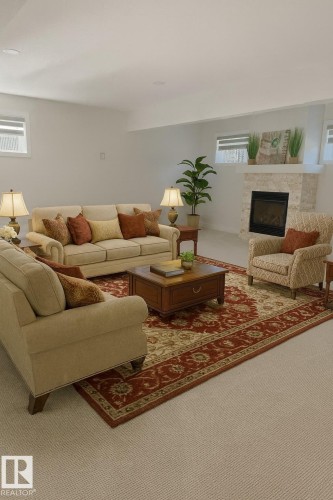 102 1 Street, Rural Lac Ste. Anne County, AB - Indoor Photo Showing Living Room With Fireplace
