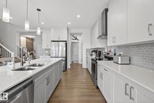 20023 26 Avenue, Edmonton, AB - Indoor Photo Showing Kitchen With Stainless Steel Kitchen With Double Sink With Upgraded Kitchen