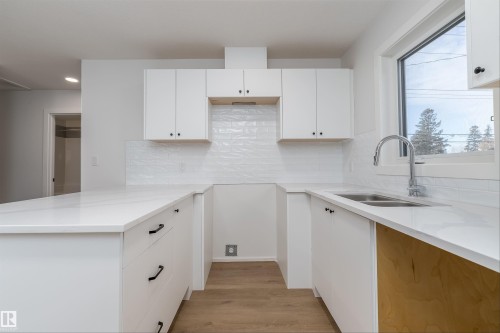 9540 148 Street, Edmonton, AB - Indoor Photo Showing Kitchen With Double Sink