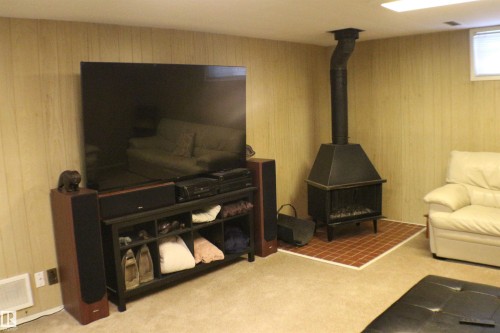 4403 107A Avenue, Edmonton, AB - Indoor Photo Showing Living Room With Fireplace