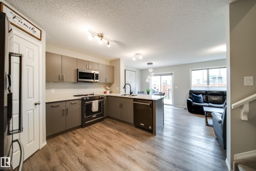 9040 Cooper Link, Edmonton, AB - Indoor Photo Showing Kitchen With Stainless Steel Kitchen With Double Sink