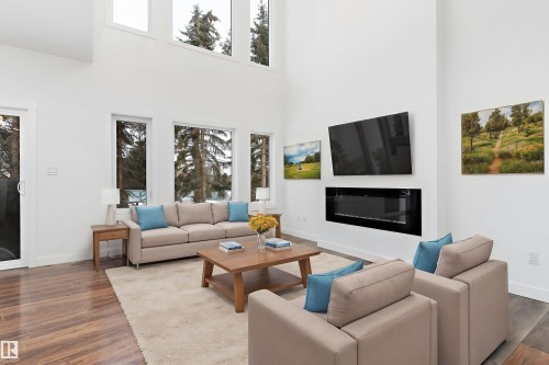 20704 43 Avenue, Edmonton, AB - Indoor Photo Showing Living Room With Fireplace