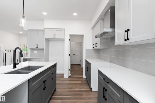 20704 43 Avenue, Edmonton, AB - Indoor Photo Showing Kitchen With Double Sink With Upgraded Kitchen
