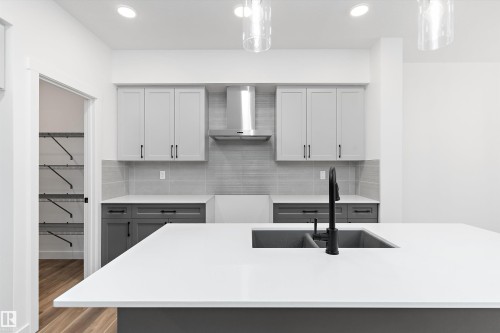 20704 43 Avenue, Edmonton, AB - Indoor Photo Showing Kitchen With Double Sink With Upgraded Kitchen
