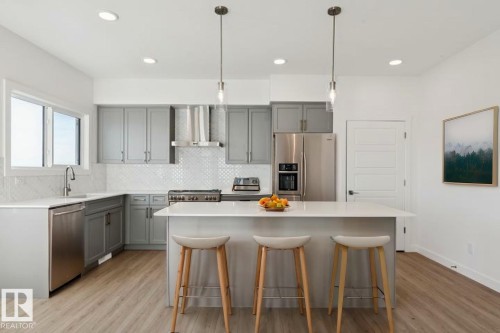 19027 20 Avenue, Edmonton, AB - Indoor Photo Showing Kitchen With Upgraded Kitchen