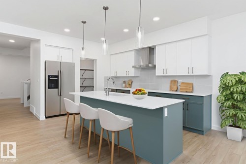 4015 208 Street, Edmonton, AB - Indoor Photo Showing Kitchen With Upgraded Kitchen