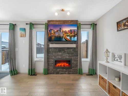 2003 Westerra Loop, Stony Plain, AB - Indoor Photo Showing Living Room With Fireplace