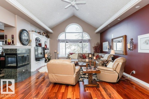 9610 167 Street Sw, Edmonton, AB - Indoor Photo Showing Living Room With Fireplace