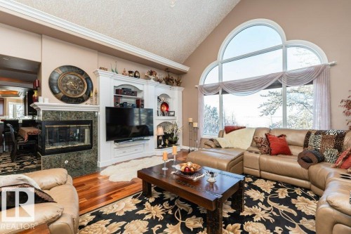 9610 167 Street Sw, Edmonton, AB - Indoor Photo Showing Living Room With Fireplace