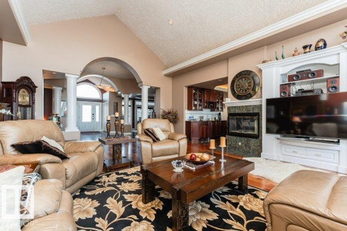 9610 167 Street Sw, Edmonton, AB - Indoor Photo Showing Living Room With Fireplace