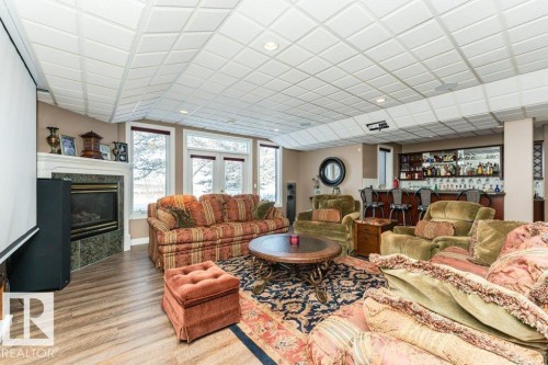 9610 167 Street Sw, Edmonton, AB - Indoor Photo Showing Living Room With Fireplace