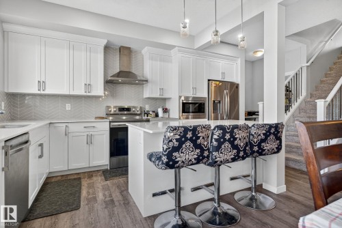 2171 51 Street, Edmonton, AB - Indoor Photo Showing Kitchen With Stainless Steel Kitchen With Upgraded Kitchen