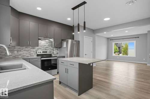 2007 160 Street, Edmonton, AB - Indoor Photo Showing Kitchen With Double Sink With Upgraded Kitchen
