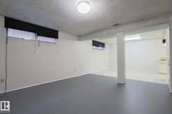 Below grade area with a textured ceiling - 