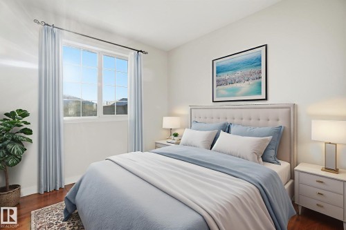 Virtually staged - 3014 31 Avenue, Edmonton, AB - Indoor Photo Showing Bedroom