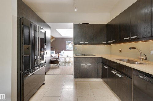 14232 Ravine Drive, Edmonton, AB - Indoor Photo Showing Kitchen With Double Sink