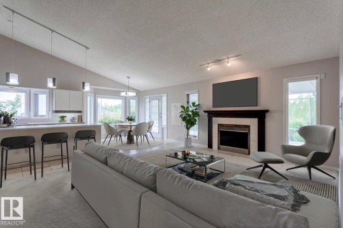 12416 29A Avenue, Edmonton, AB - Indoor Photo Showing Living Room With Fireplace