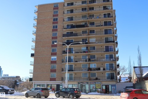 #203 9028 Jasper Ave Nw, Edmonton, AB - Outdoor With Balcony With Facade