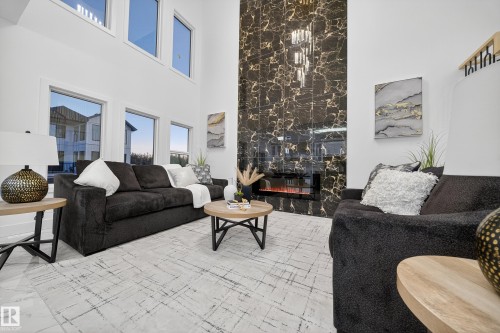 715 166 Avenue, Edmonton, AB - Indoor Photo Showing Living Room With Fireplace