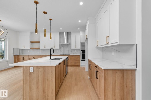 1133 Gyrfalcon Crescent, Edmonton, AB - Indoor Photo Showing Kitchen With Upgraded Kitchen