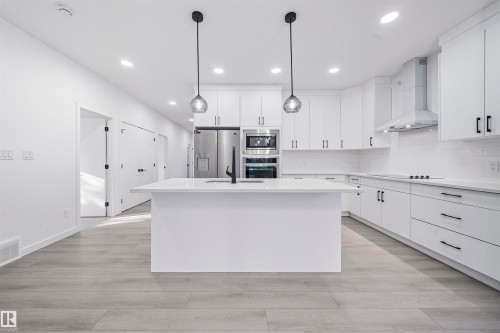 224 Lee Ridge Road, Edmonton, AB - Indoor Photo Showing Kitchen With Upgraded Kitchen