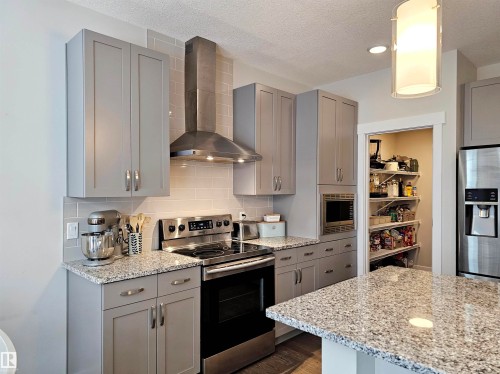 122 Joyal Way, St. Albert, AB - Indoor Photo Showing Kitchen With Stainless Steel Kitchen With Upgraded Kitchen
