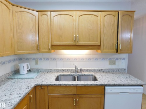210 10945 21 Avenue, Edmonton, AB - Indoor Photo Showing Kitchen With Double Sink