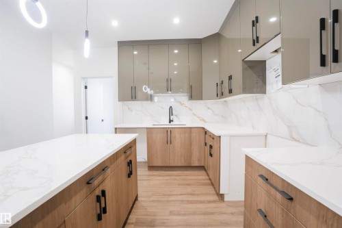5211 104A Street Nw, Edmonton, AB - Indoor Photo Showing Kitchen With Upgraded Kitchen