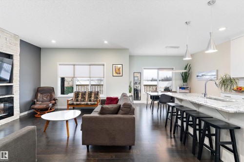 2927 11 Street, Edmonton, AB - Indoor Photo Showing Living Room With Fireplace