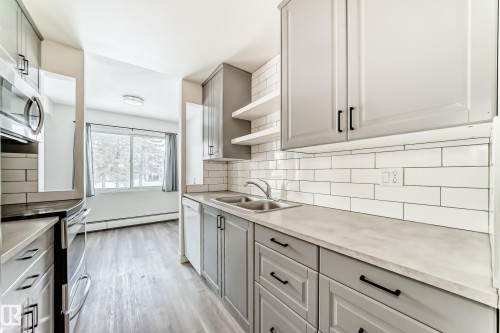 204 11420 40 Avenue, Edmonton, AB - Indoor Photo Showing Kitchen With Double Sink
