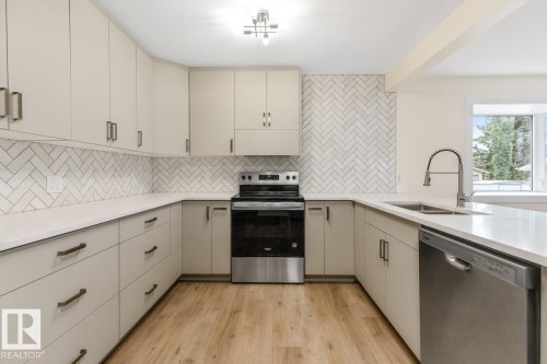 8316 68A Street, Edmonton, AB - Indoor Photo Showing Kitchen With Double Sink