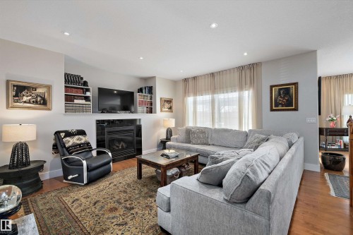 1644 Hector Road, Edmonton, AB - Indoor Photo Showing Living Room With Fireplace