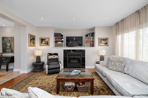 1644 Hector Road, Edmonton, AB - Indoor Photo Showing Living Room With Fireplace