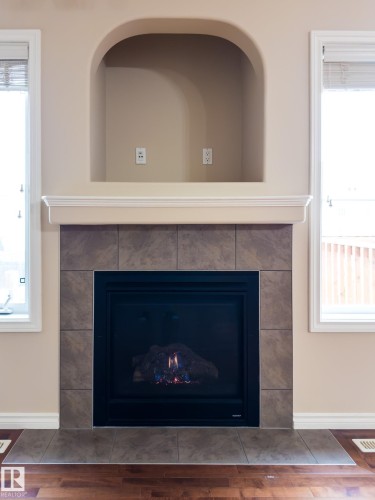 1618 64 Street, Edmonton, AB - Indoor Photo Showing Living Room With Fireplace