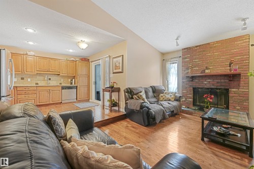 44 Lennox Drive, St. Albert, AB - Indoor Photo Showing Living Room With Fireplace