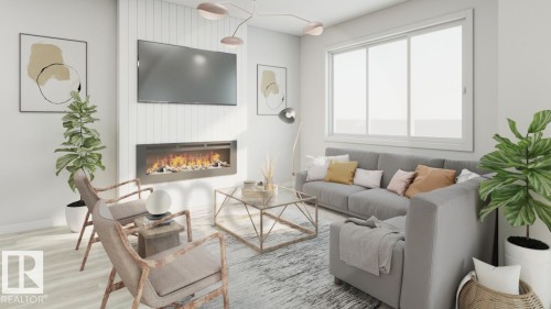 9315 230 Street, Edmonton, AB - Indoor Photo Showing Living Room With Fireplace