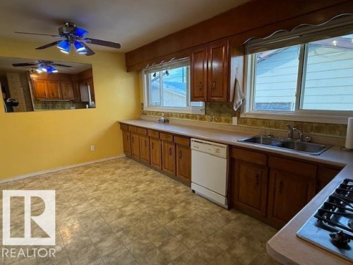 7712 Argyll Road, Edmonton, AB - Indoor Photo Showing Kitchen With Double Sink