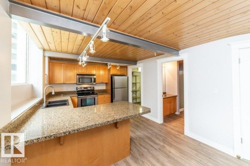 208 10009 102 Avenue, Edmonton, AB - Indoor Photo Showing Kitchen With Stainless Steel Kitchen With Double Sink