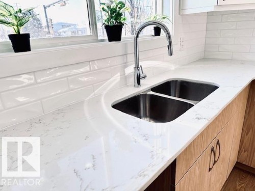 4845 115 Avenue, Edmonton, AB - Indoor Photo Showing Kitchen With Double Sink