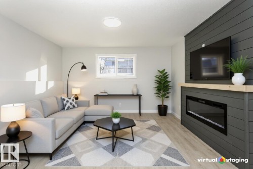 76 Dayton Crescent, St. Albert, AB - Indoor Photo Showing Living Room With Fireplace