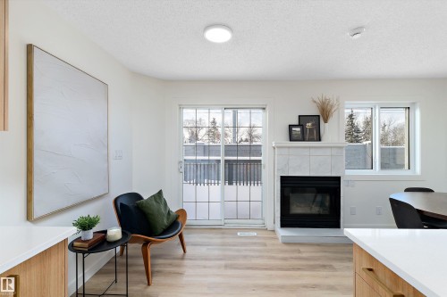 63 1033 Youville Drive W, Edmonton, AB - Indoor Photo Showing Living Room With Fireplace