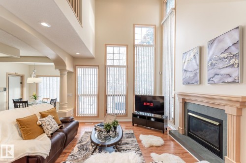 1135 116 Street, Edmonton, AB - Indoor Photo Showing Living Room With Fireplace