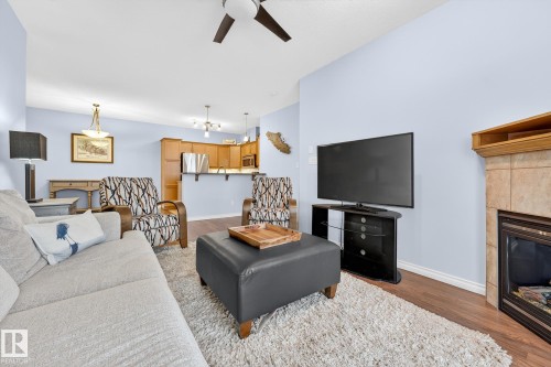 230 2503 Hanna Crescent, Edmonton, AB - Indoor Photo Showing Living Room With Fireplace