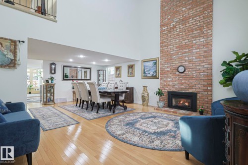 17607 55 Avenue, Edmonton, AB - Indoor Photo Showing Living Room With Fireplace