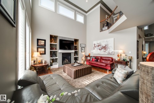 5410 Mcluhan End End, Edmonton, AB - Indoor Photo Showing Living Room With Fireplace