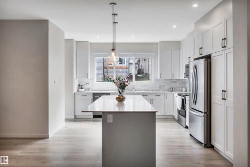 4930 Kinney Road, Edmonton, AB - Indoor Photo Showing Kitchen With Stainless Steel Kitchen With Upgraded Kitchen