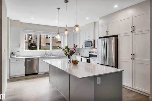 4930 Kinney Road, Edmonton, AB - Indoor Photo Showing Kitchen With Stainless Steel Kitchen With Upgraded Kitchen