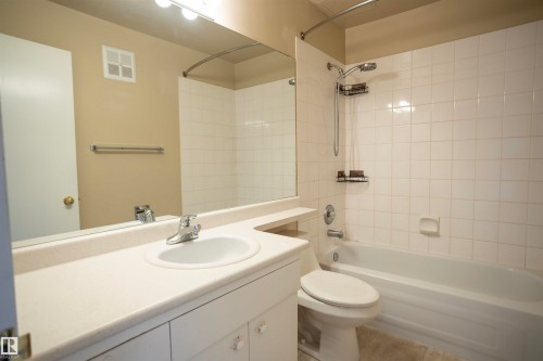Full bath with vanity and shower / tub combination - 207 11465 41 Avenue, Edmonton, AB - Indoor Photo Showing Bathroom